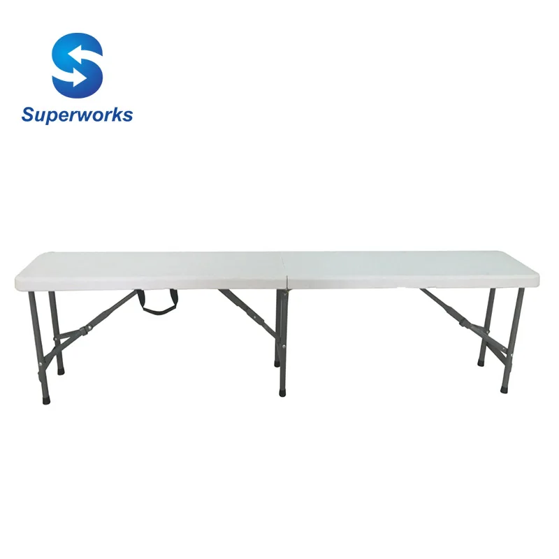 Rattan Design Beer Garden Plastic Foldable Table,Outdoor Picnic 6FT HDPE Folding Table