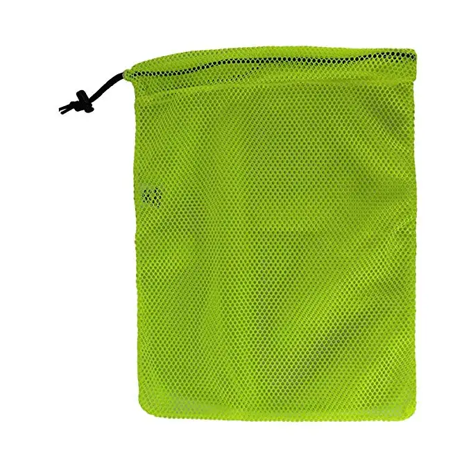Customized Nylon Net Mesh Pouch Bag Golf Tennis Balls Carrying Holder Storage Bag with Spring Buckle Ditty Bag