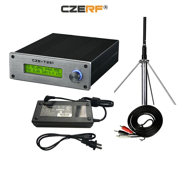  CZE-T251 25 Вт Автомобильный FM-передатчик для цифрового аудиоусилителя 2 1 с комплектом