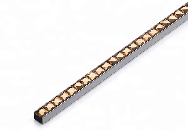 Foshan JECA Luxury Stainless Steel Tile Trims For Bathroom And Kitchen Decoration Easy Installation 304 Metal Tile Profiles