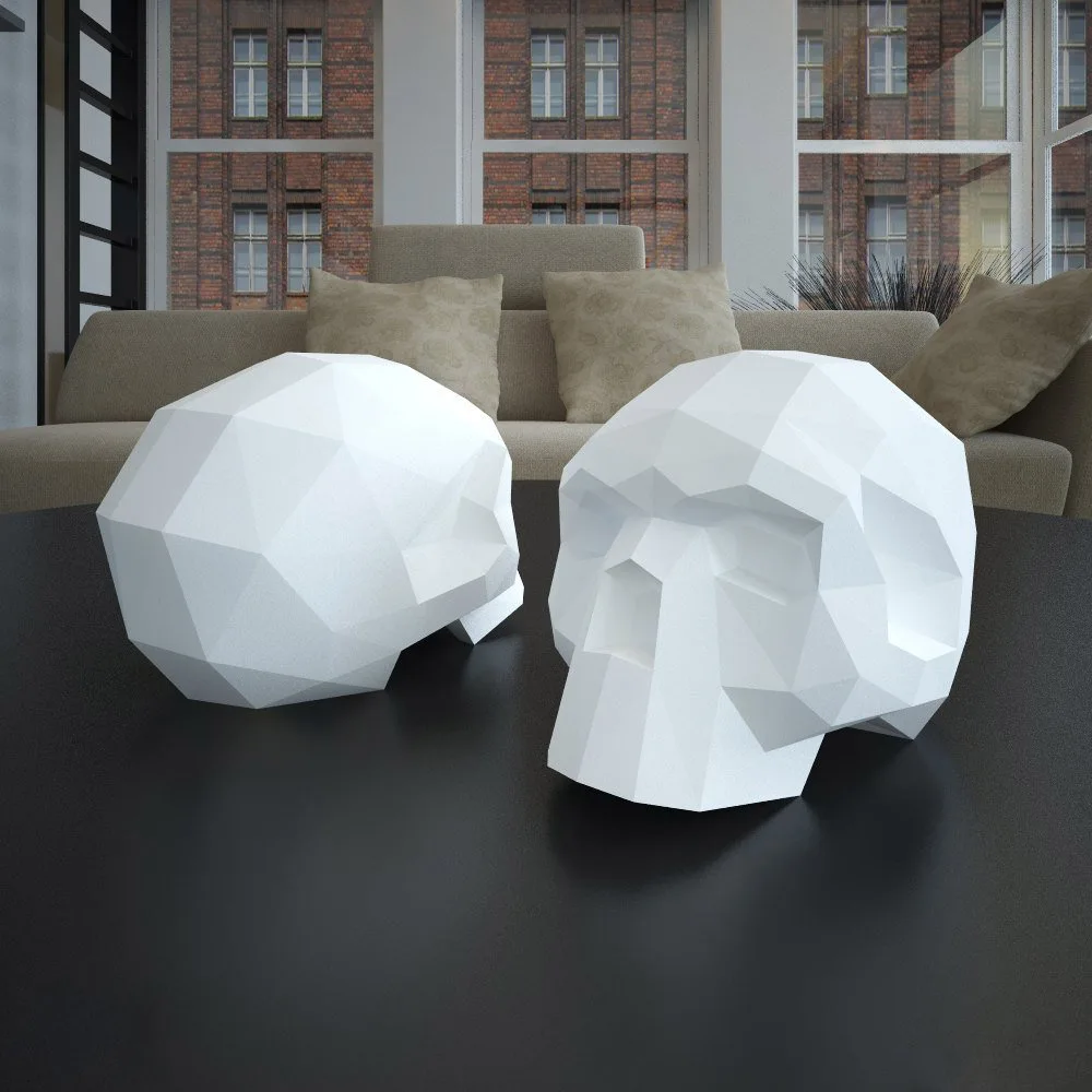 Home Ornament Resin Crafts 3D Printing Human Skulls Figurine