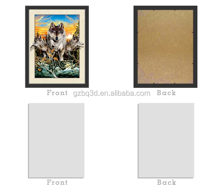 
3D Image of Wolf PET Lenticular 3D/5D pictures,3d painting for animals 