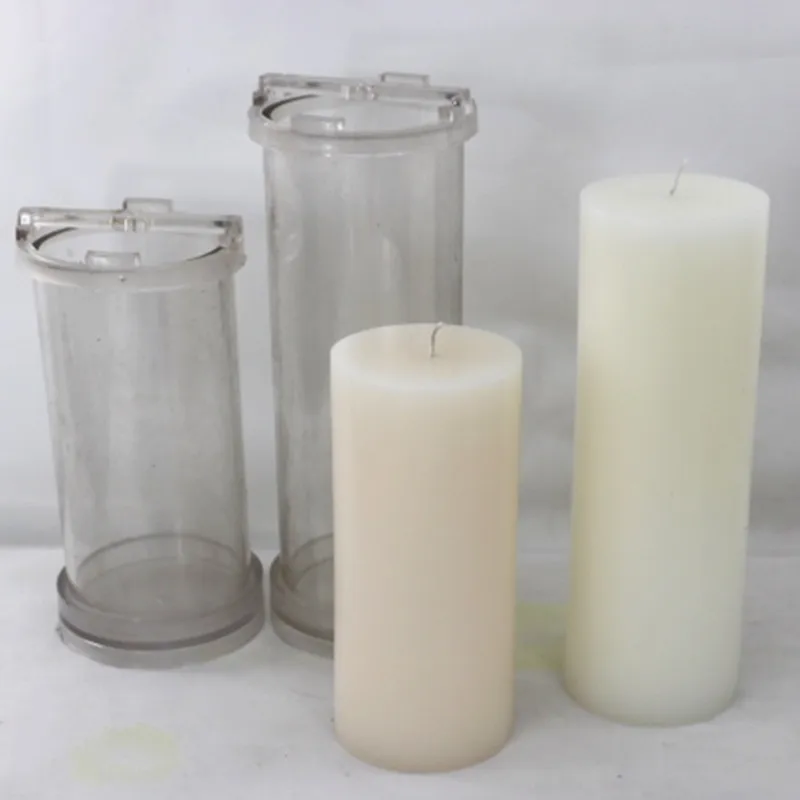 Flat top and church head shaped cylinder candle mold PC plastic high temperature DIY candle mold
