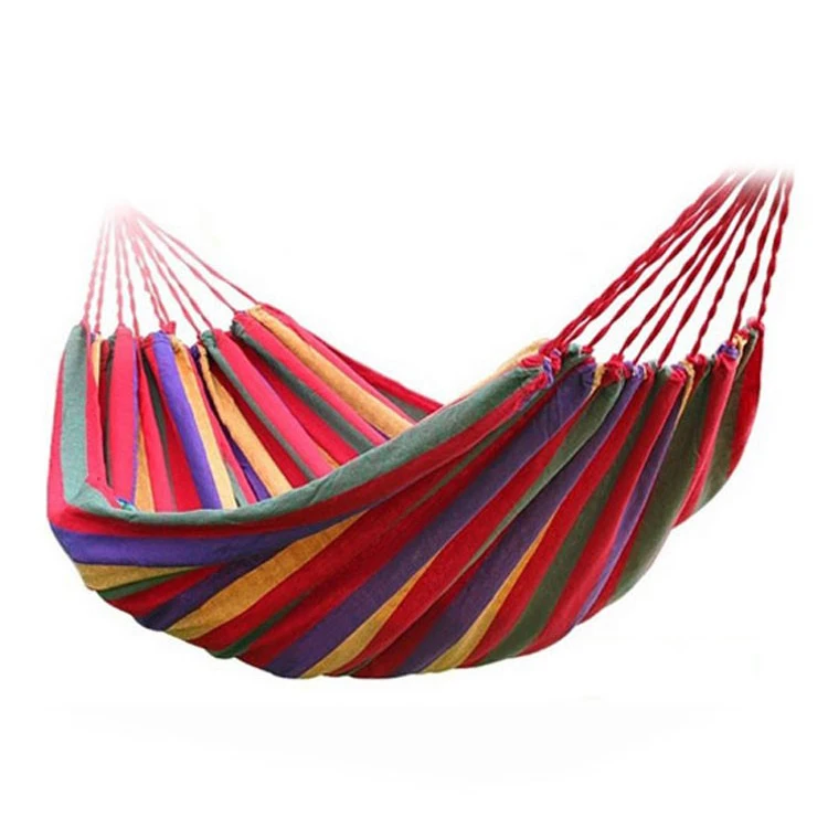 Outdoor Hammock Outdoor Sports Home Travel Camping Swing Canvas Stripe Hang Bed