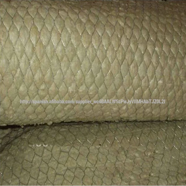 Mineral Fiber Rock Wool Blanket With Wire Mesh 100mm-150mm Thickness for Hot Water Pipe Insulation