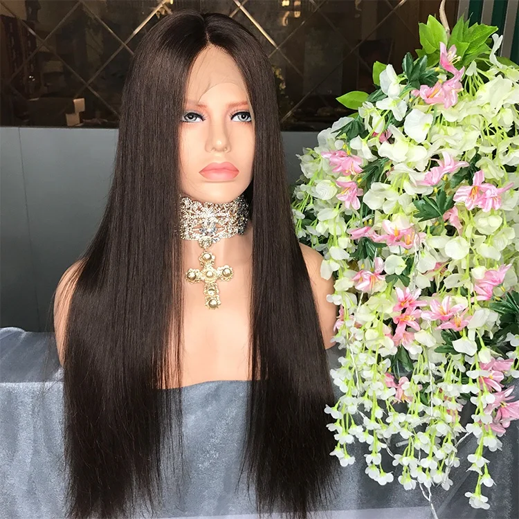 
Glueless Natural Brazilian Silk Top 100% Human Hair Full Lace Wig With Baby Hair 