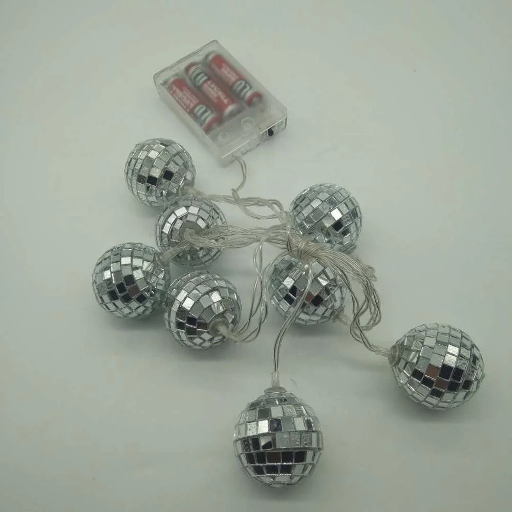Battery Operated Led Light White color Silver Disco Ball Light For Holiday Party Wedding Decoration Led Ball Light