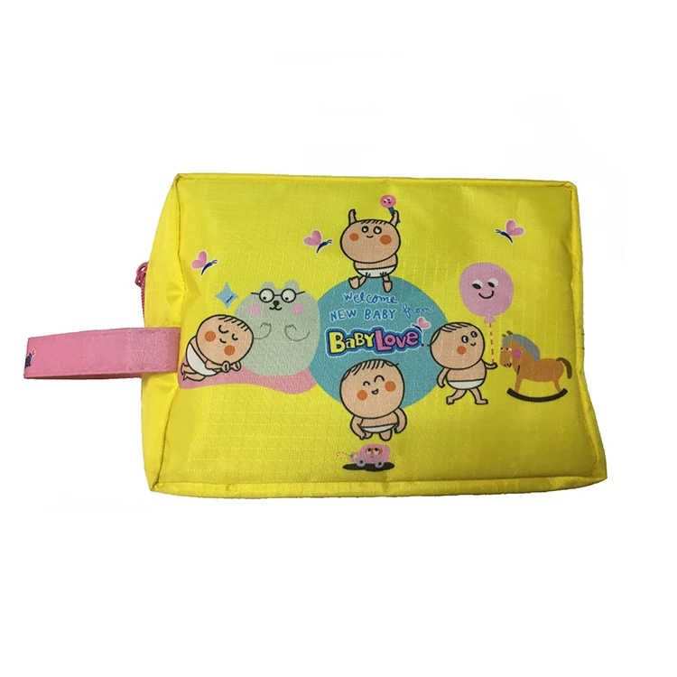 
OEM fashion cartoon 210D polyester cosmetic bag 