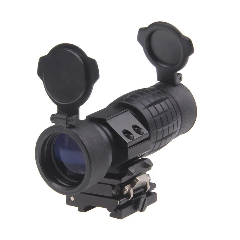 
Airsoft Rifle gun Tactical red dot sight scope 3x Magnifier Compact Sight with Flip UP Mount Side picatinny rail mount 