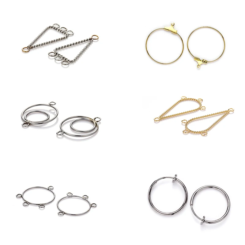 Real Gold Plated Earring Hoop Finding Components Loop For DIY Jewelry Making