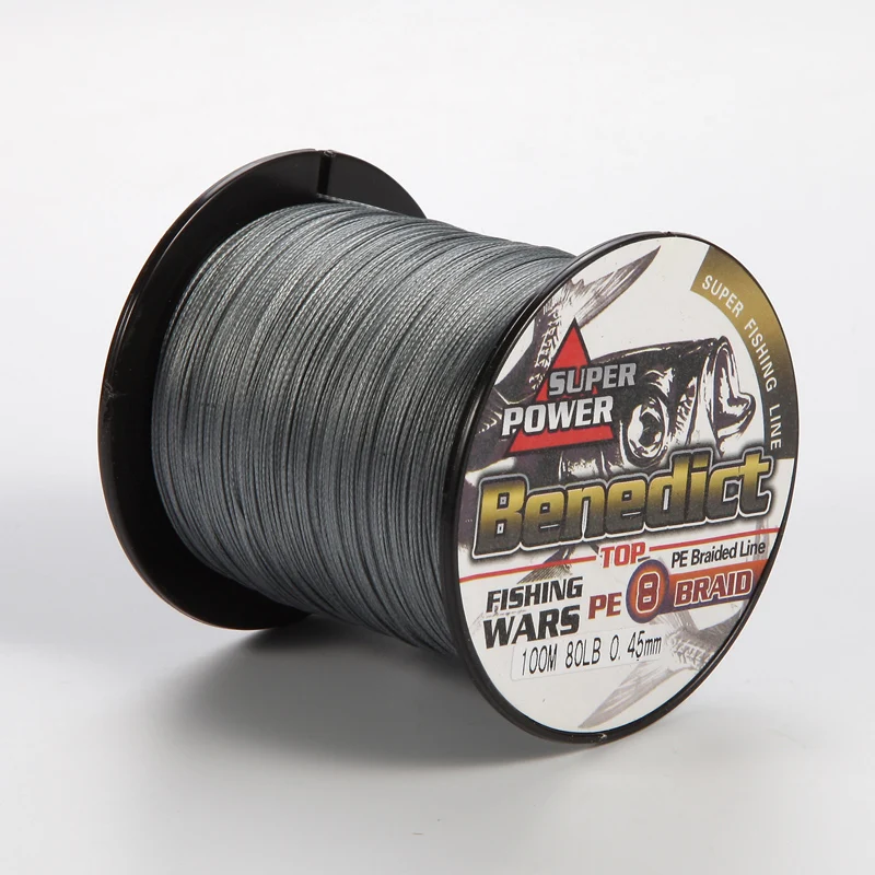 Wholesale high quality  UHMWPE multifilament line braided  large stock 8 strands 100 meters pe braid fishing line