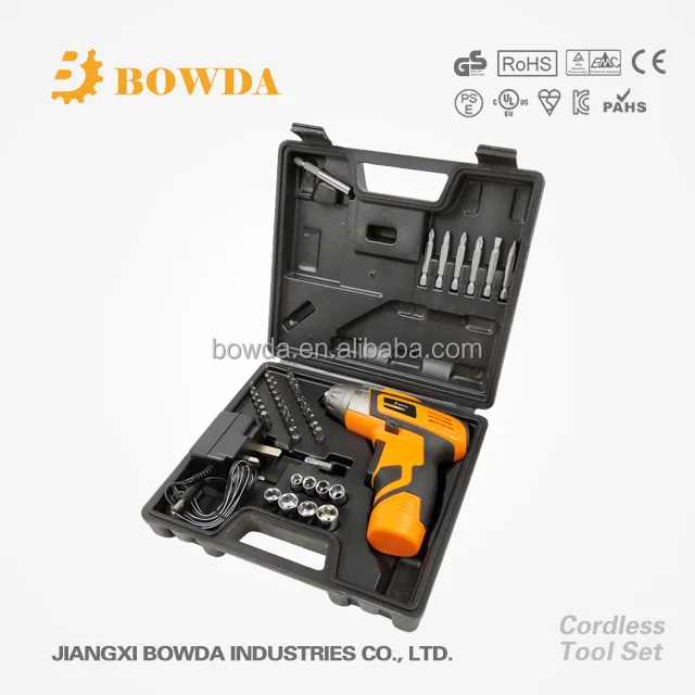 45 Pieces Household DIY Cordless Screwdriver Power Tool Kit Set