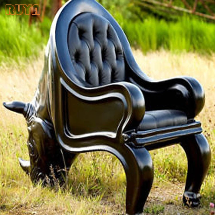 Fiber reinforced leather rhino chair designer furniture for studio show office decor seat customized for any color