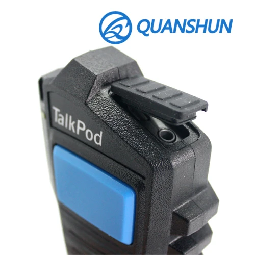 Talkpod Radio record remote speaker microphone with big blue PTT button