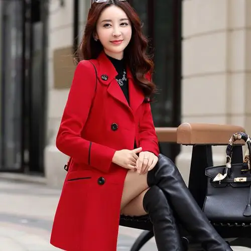 ladies overcoat designs Viscose hot sale fall Plus Size Women Overcoat mid-long style & breathable patchwork 213884