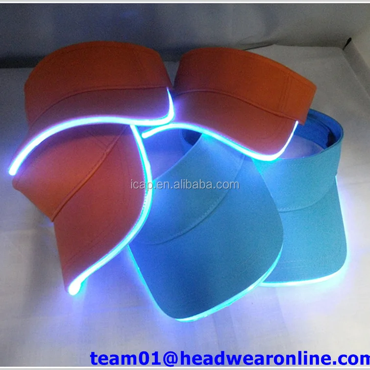 Cap With Built In Led Light Flashing Caps Fiber Optic Hats