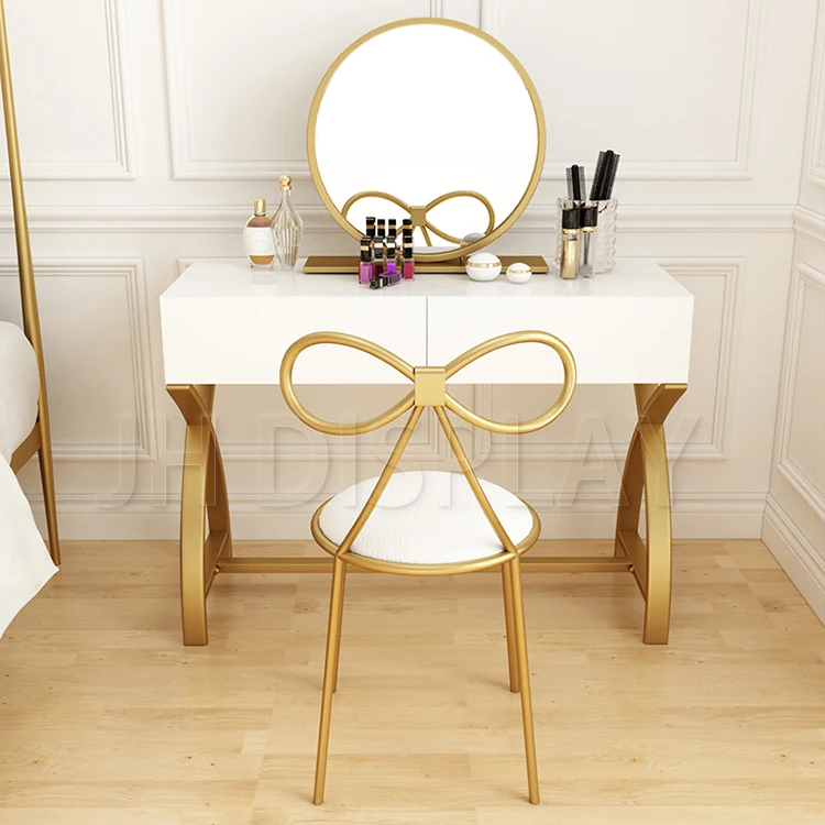 
Custom Modern Minimalist Gold Vanity Dressing Table For Girl 