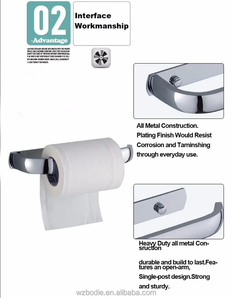 Chrome Finish Half Open Toilet Roll Paper Rail Holder modern Simple Brass Material Toilet Tissue Holder 80006