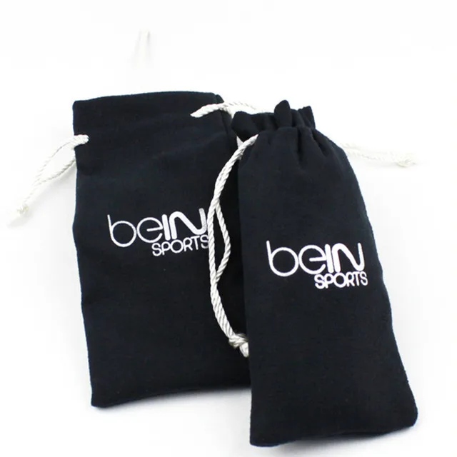 
Custom Logo Printed Microfiber Fabric Jewellery glass Soft drawstring Pouches 