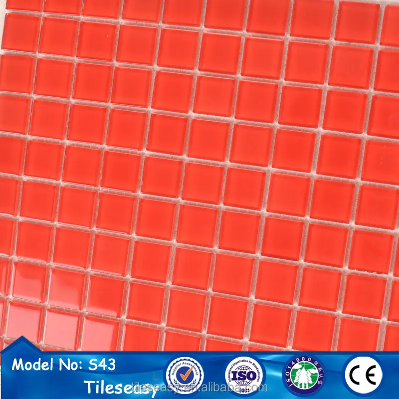 China factory red mosaic glass tile
