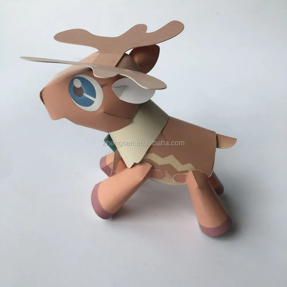 DIY paper 3D model cute animals image children toys