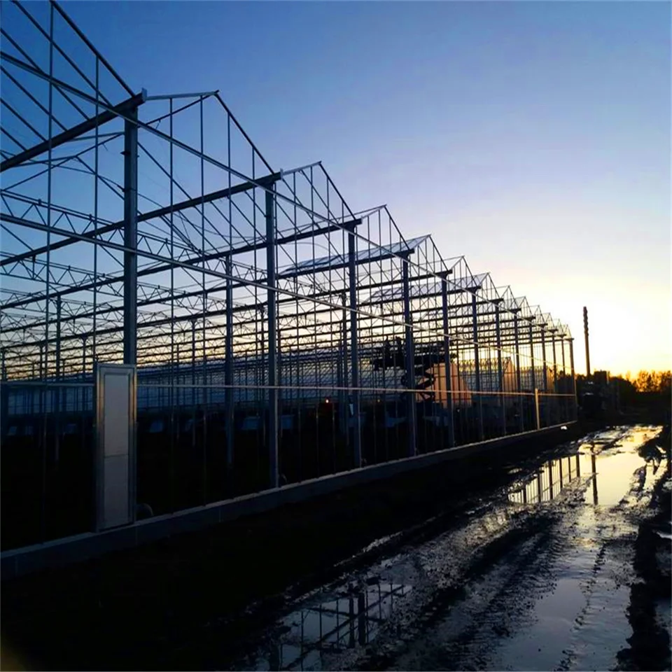 
Turnkey gutter connect polycarbonate sheet cover retractable roof system shading net greenhouse for commercial flood table grow 