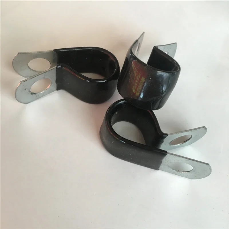 stainless steel p clips 6 mm rubber lined coated black tube clips p clip steel