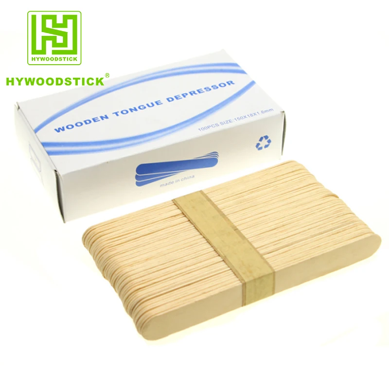 Disposable Wooden Tongue Depressor Waxing Spatulas Flat Wood Sticks For Beauty Care Biodegradable