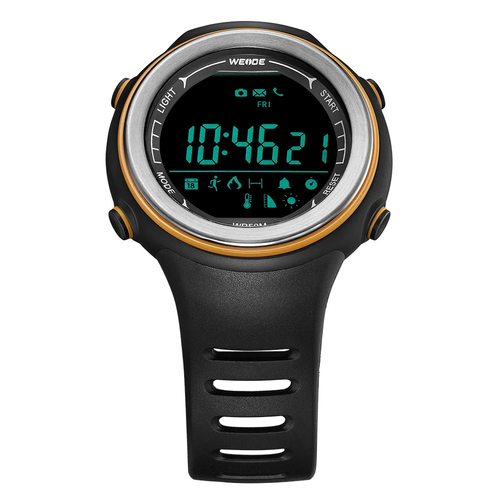 WEIDE WS001-2C New Style Multifunction 18 Months Battery Life Smart Watch 5 ATM Humidity Altitude UV Rays Connect Phone Watch