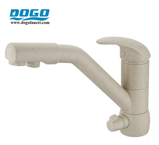 100% Brass Marble Painting Swivel Drinking Water Faucet 3 Way Water Filter Purifier Kitchen Faucets For Sinks Taps