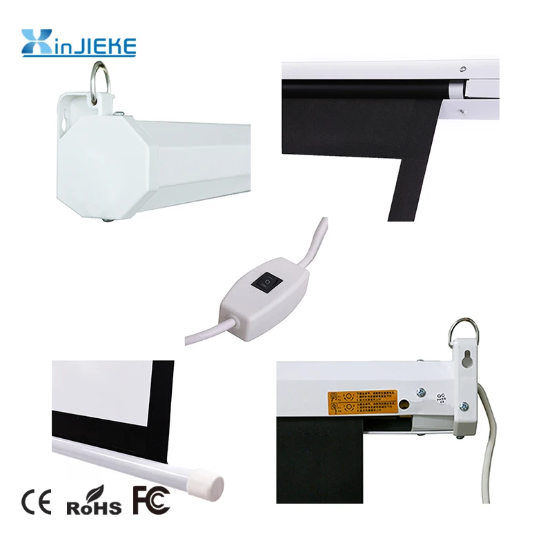 16:9 120 inch Retractable Electric Motorized Automatic Office Use Ceiling / Wall Projector Screen