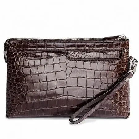 Wallet manufacture Designer Alligator Leather Large Wallet With Strap, long Clutch Bag for Men,Manufacturers Shiny long wallet