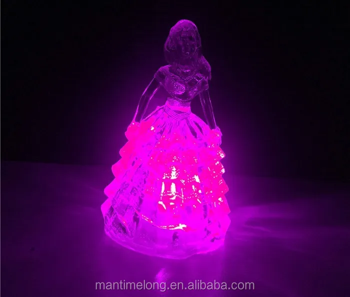 Novelty Romantic Cinderella Nightlight Acrylic Princess Lamp Present For Girlfriend Kids Toy doll night lamp