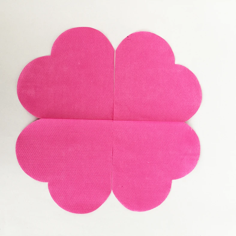 Die Cut Heart Shaped Printed Paper Napkins For Romantic Party