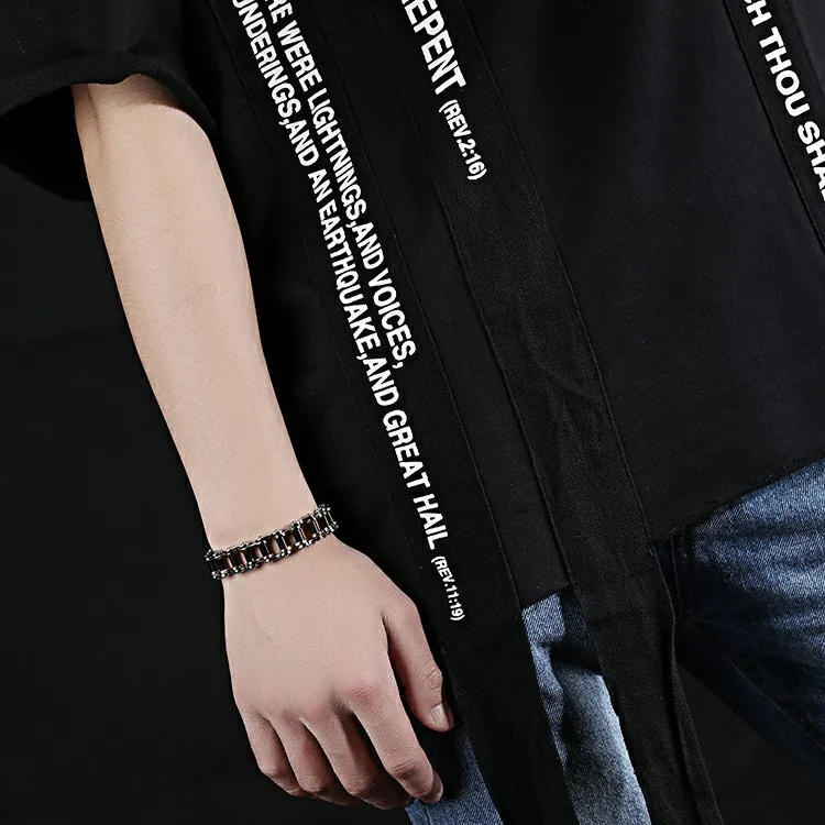 Marlary Multi-Color Punk Jewelry Biker Chain Bracelet Motorcycle Chain Steel Men Bracelet Store Biker Bracelet Store