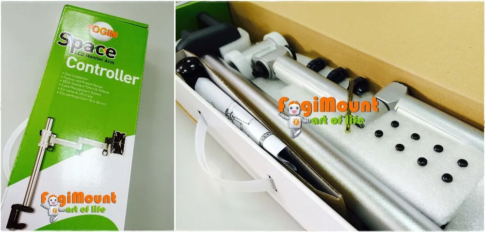 Space Controller PC Monitor Mount with Quick-Release Lever