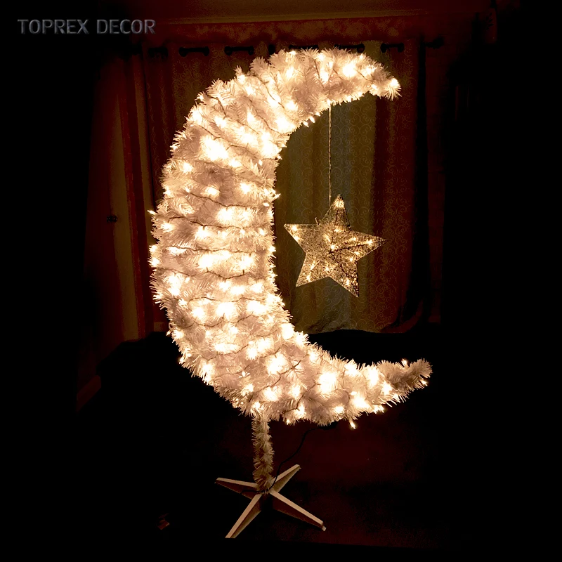 3d домашний декор для торгового центра, праздничное украшение, луна Рамадан с подсветкой