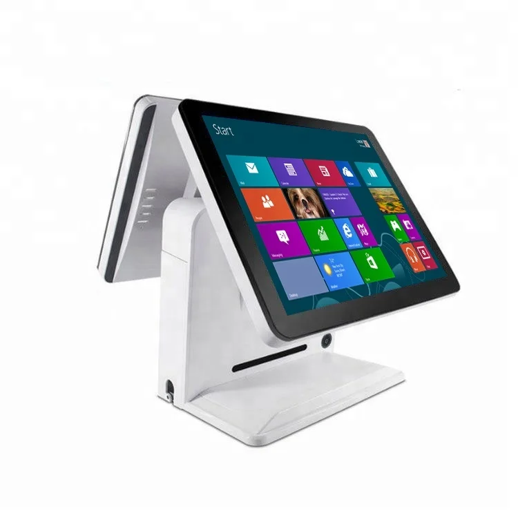 15.6 inch dual screen touch pos system for restaurant retail windows 10 11 pos machine all in one
