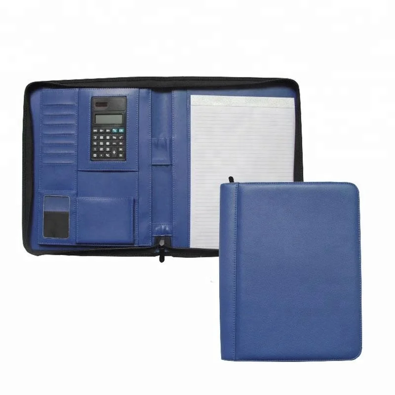 
A4 Folder Business File Organizer Zipper Portfolio Folder Calculator 