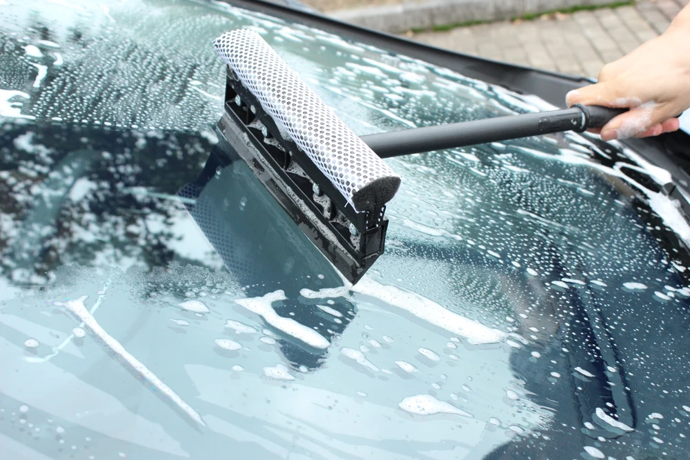 Multi-function Household Long Handle Windshield Glass Wiper Car Cleaning Window Squeegee Sponge Squeegee for Portable Car Wash