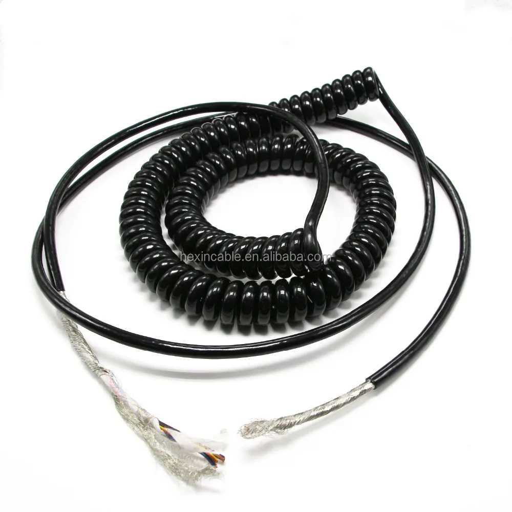 Спиральный кабель экранированный оплетки из луженой меди