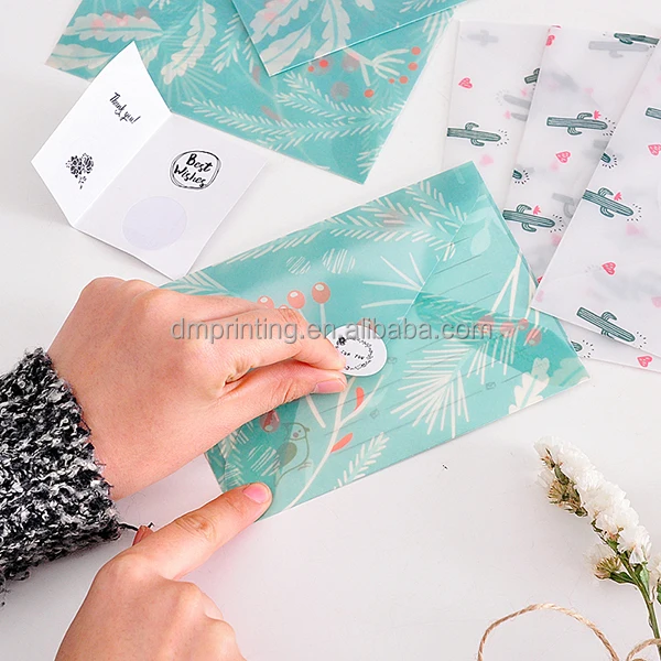 Wholesale custom cheap  fancy transparent string tie envelopes,gift card envelopes for wedding,party,birthday