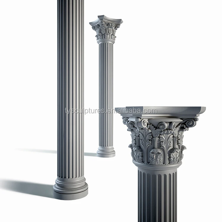 European classic Corinthian order stone green marble columns pillars for large size building villa house decoration