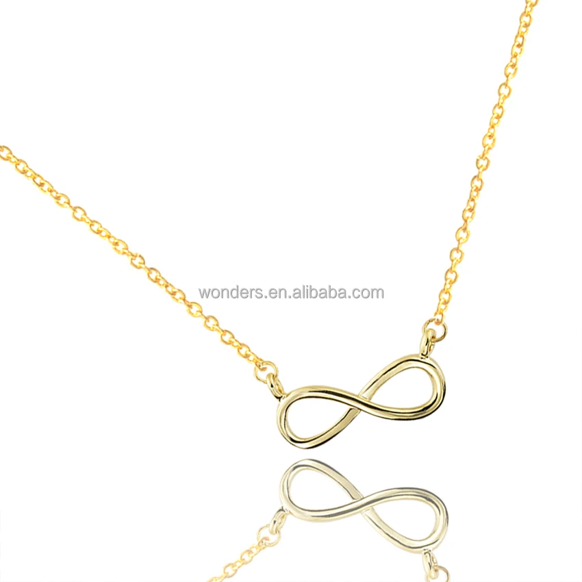 Wholesale Infinity Love Pendant Copper Necklace Women Gold Plated