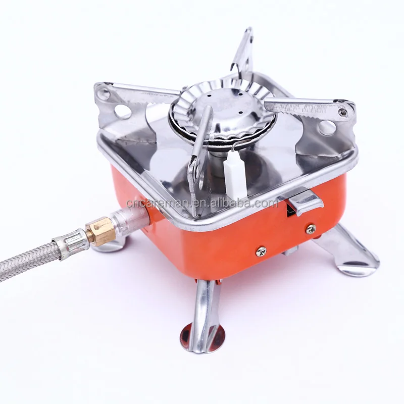 Nozzle Butane Cans/Cartridge Split Type Square Mini/Pocket Camping Hiking Backpacking Gas Burner Stove OEM Orders Accepted