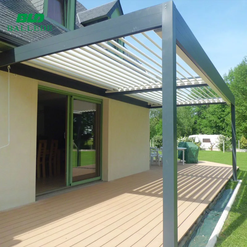 Outdoor aluminum louvre roof opening pergola pergola roof system kit