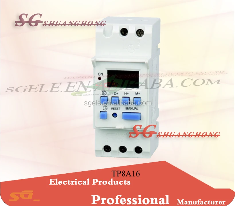 TP8A16 24 hours timer relay 24v 220v AC/DC din rail mounting timer