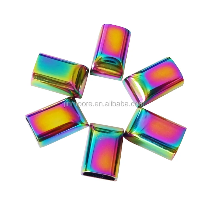BZE10 Rainbow Color Zipper Tip Accessories End Caps in Iridescent For Sale