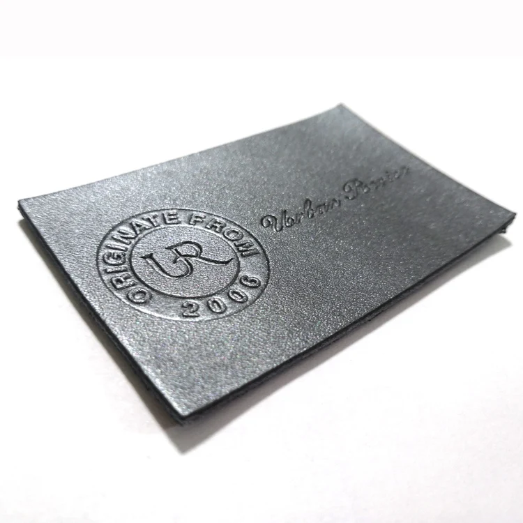 
High quality recycled debossed custom leather patches 