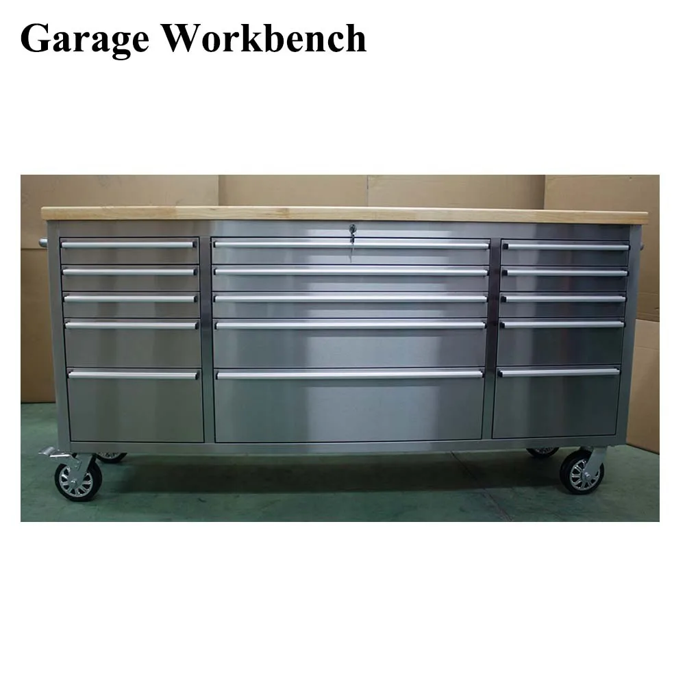 72' Heavy Duty Stainless Steel roller tool box for garage